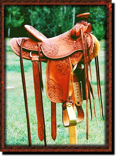 partial floral stamped Saddle