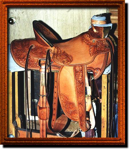 Half Floral Carved Saddle